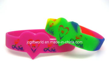 Silicone/Rubber Rainbow Wristband Bracelet