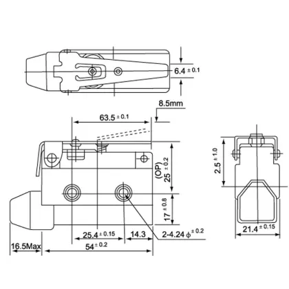 Omron Limit Switch TZ-7140 D4MC-1020 XCJ-125 - Electrical Control Enclosed Waterproof Micro Switch