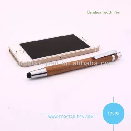 hot sale new push action Eco Bamboo touch pen