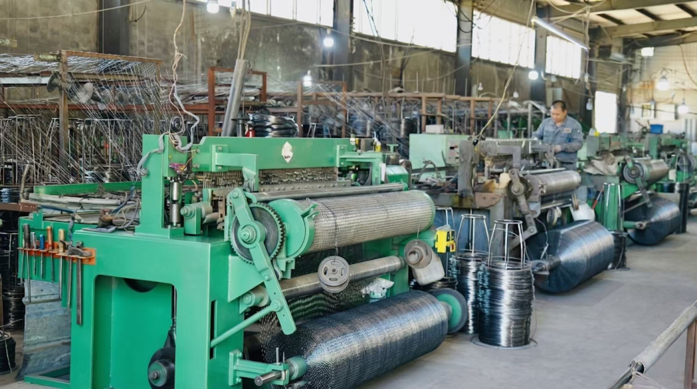 ANJIA Group automated wire mesh production line with CNC welding and robotic handling for custom OEM manufacturing