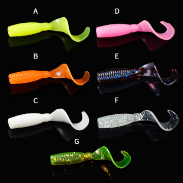 30Pcs Mini Soft Fishing Lures 0.4g PVC Curl Tail Lures for Freshwater & Saltwater