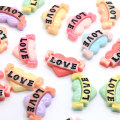 17 * 26 MM Pastel bricolage lettre amour résine coeur accessoires enfants dos plat Scrapbooking cheveux arc réfrigérateur aimant décoration bijoux