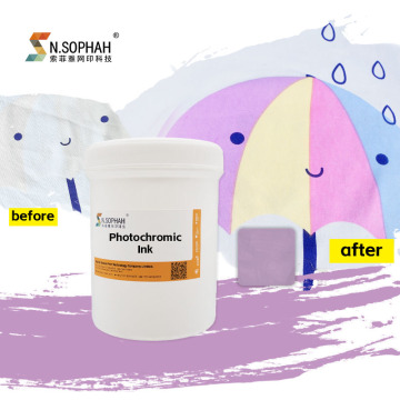 Sunlight Change Color Photochromic Ink for Factory Wholesale Clothing Printing