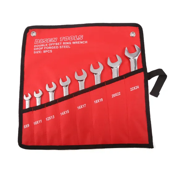 8pcs High Strength Roll Up Pouch Bag Double Open End Wrench Set