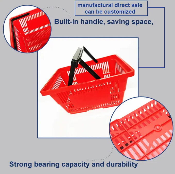 Plastic Supermarket Shopping Hand Basket