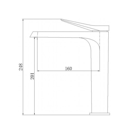 curved handle basin gripo