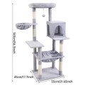 Large Cat Condo Tree Tower 4-Level Eco-Friendly Wooden Indoor/Outdoor Cat Tree Scratching Posts Climbing Platforms Sleeping
