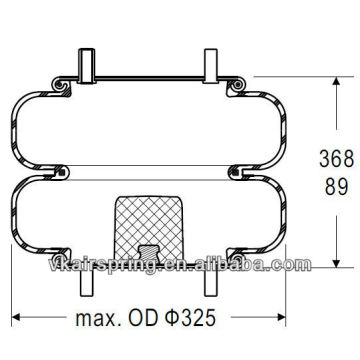Convoluted air bellow suspension kit 2B12-440/ Air damper for BERTOJA 45402002 truck spare parts steel parts