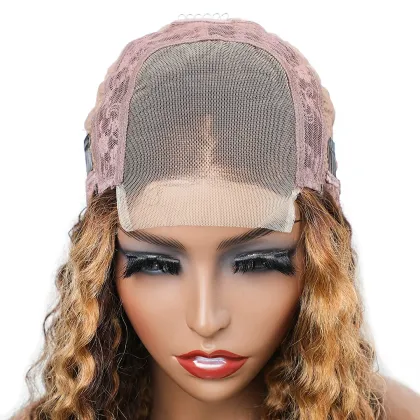 Uniky 13x4 HD Lace Brown Highlight Wig,Brown Blonde Highlights Deep Wave Lace Front Wig
