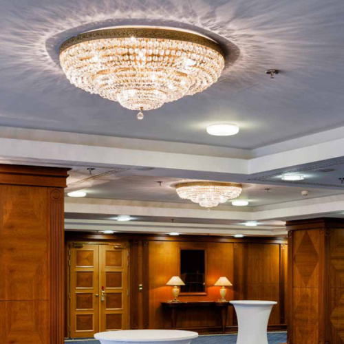 Hotel lobby crystal circle chandelier lamp