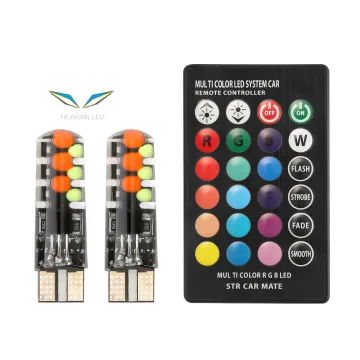 RGB LED Bulb 12SMD COB CANBUS 194 168 Car with Remote Control - Strobe and Reading Lights