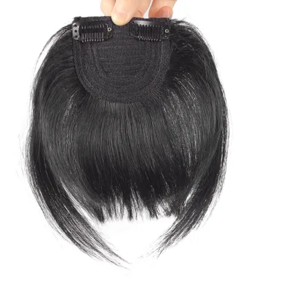 Cheap hair puff piece and fringe hair piece, detachable human hair fringes, clip in human hair bang front fringe hair extension