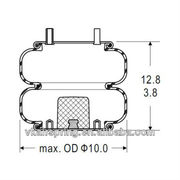 Double convoluted air spring/Air suspension W01-358-6962/Car part For HENDRICKSON