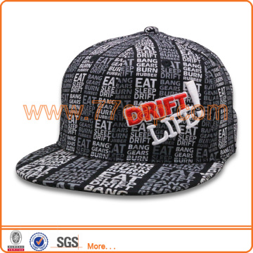 Famous fitted flat bill brand cotton running cap