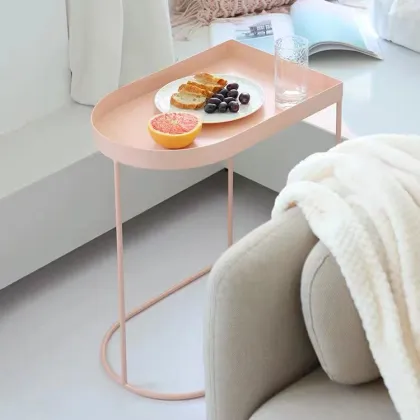 Smart Oval Functional Tea Table for Modern Minimalist Living Rooms