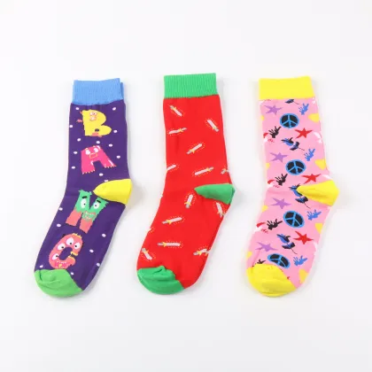 Novelty Unisex Cartoon Cotton Crew Socks - Autumn/Winter ODM/OEM