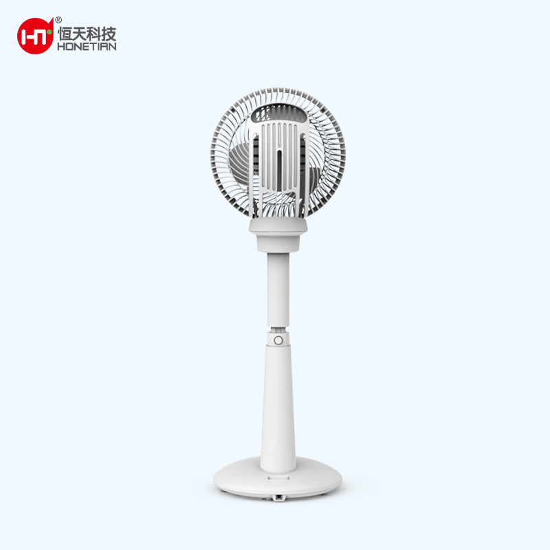 HONETIAN spiral grill auto oscillation night light LED display 12 speeds 4 modes 12 timer 6 inches DC circulator stand fan