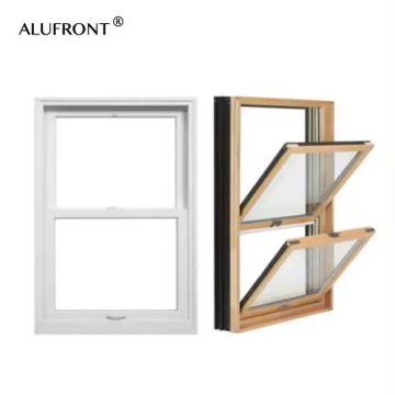 Fenêtres modernes américaines à double hang hung avec style patrimonial et options de glissement en aluminium