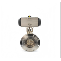 Válvula de borboleta pneumática de alto desempenho com vedação de metal