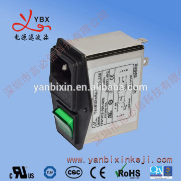 general purpose filtered power entry modules with double fuse holder and a switch
