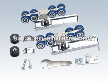 Suspended pulley for furniture hardware fittings