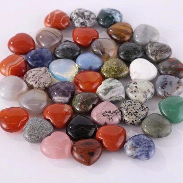 Natural Quartz Heart Clips - Wholesale Healing Stones Mix Colors for Gifts