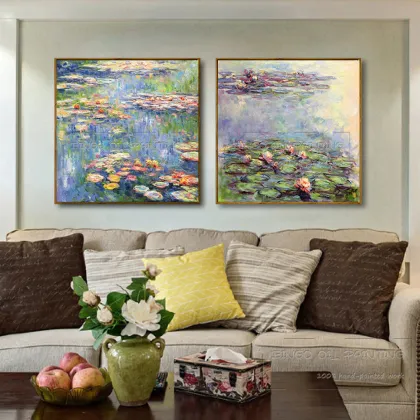 Professional Artist Reproduction Cloud Monet Water Lily Flowers Oil Painting on Canvas Wonderful Landscape Lilies Oil Painting