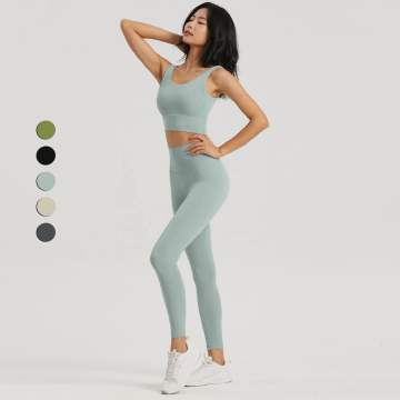 Customized 2-Piece Women's Sports Apparel: High-Waist Gym Leggings, Recyclable Fitness Bra, Yoga Sets & Activewear