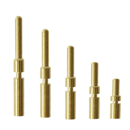 China Custom Electrical Plug Brass Pin Solid Brass Connector Crimp Contacts