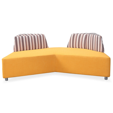 556 stylish soft yellow fabric sofa