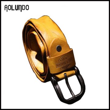 Fashion Wholesale Men Vintage pin buckle Tan leather belt