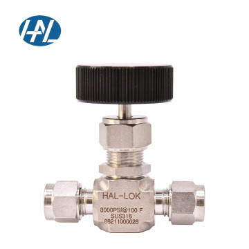 SS 316 Stainless Steel Inch Tube Double Ferrules Integral Bonnet Needle Valve 3000 psi