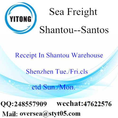 Shantou Port LCL Consolidación a Santos