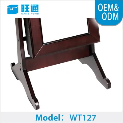Multifunction wooden dressing mirror with storage, floor stand dressing mirror