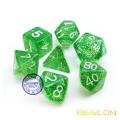 28pcs Assorted Colored Glitter Polyhedral Dice 7pcs Set of 4, Glitter RPG Dice Set d4 d6 d8 d10 d12 d20 d%, Clear Tube Packaging