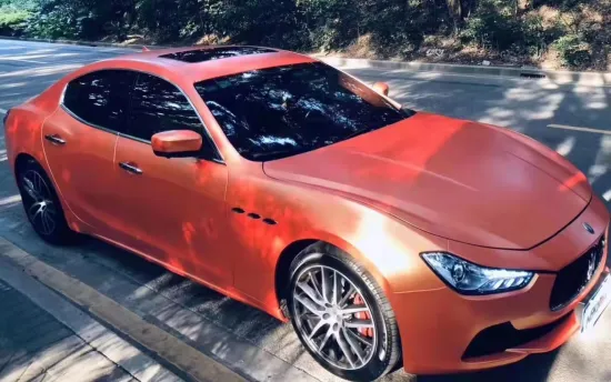 Matte Diamond Gold Charm Orange PVC Film