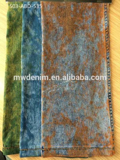 indigo face black back twill knitting apparel denim fabric