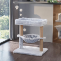 Natural Velvet Luxury Cat Scratcher Tower Indoor Climbing Condo 1 Level Resting House Large Cats