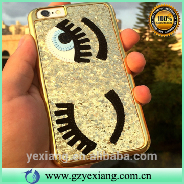 New products bling big eyes long eyelash style mobile phone case cover for iphone 5 pc back cover case