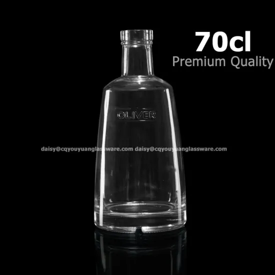 70cl quality glass customizing bottle transparence vodka with heavy base