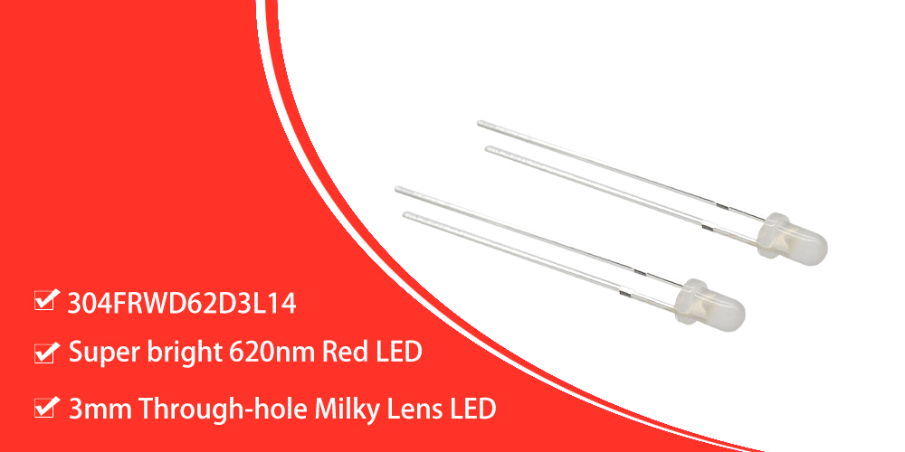 3mm red led with milky lnes