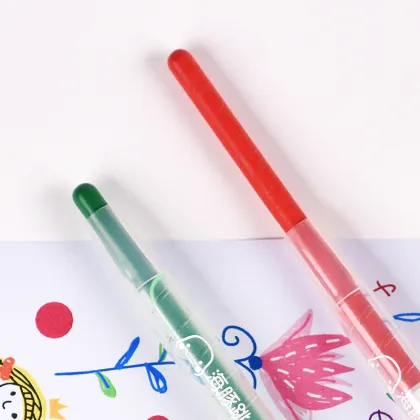 Diamond Shape Transparent Barrel 24 Colors Switch Oil Pastels Crayon G-01720