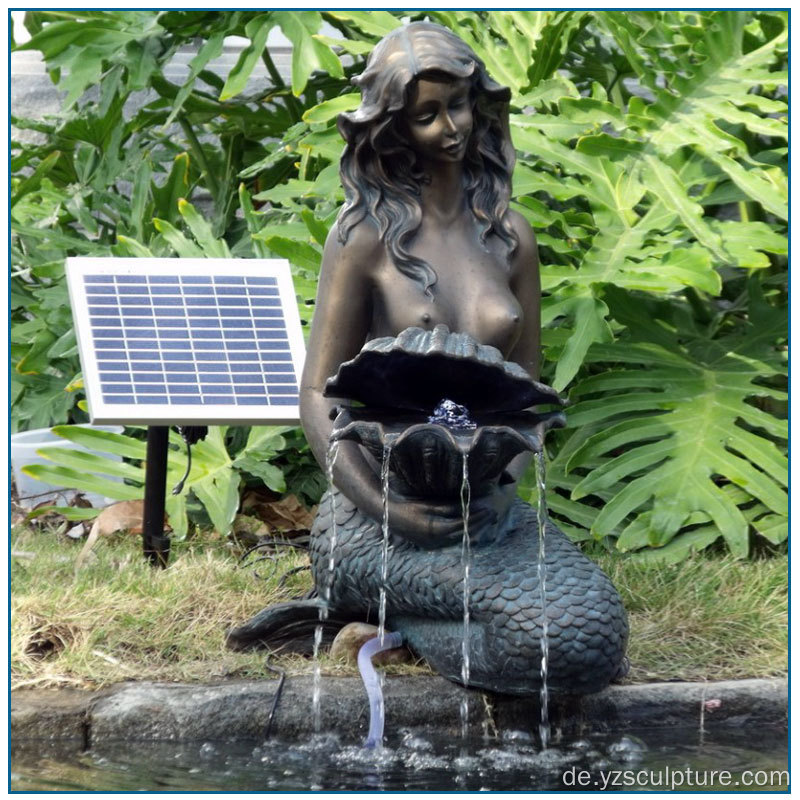 Leben Größe Friedlich Bronze Meerjungfrau Wasser Brunnen