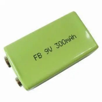 Rechargeable NiMH Battery with 9V Voltage and 300mAh Capacity