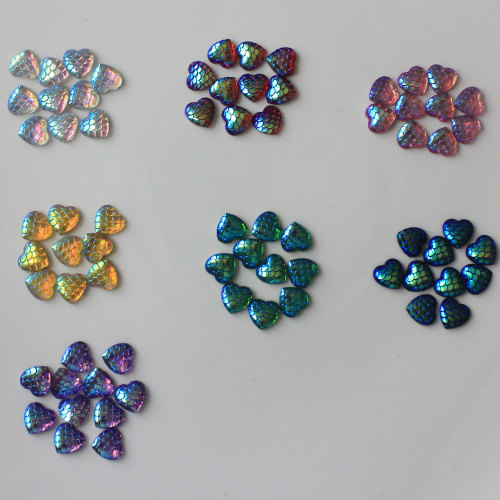 Ποικιλία Σχεδίασης Κλίμακα Ψαριών Καρδιά Ρητίνη Cabochon Beads Flat Back DIY Charms Craft Παιδικά Κοσμήματα Σκουλαρίκια Μενταγιόν Αξεσουάρ