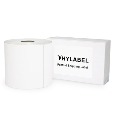 4x6 self adhesive direct thermal barcode label fanfold shipping