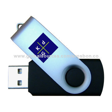 Swivel USB Flash Drives, Customized Packaging Types/Logos Accepted, 256MB to 32GB Capacity