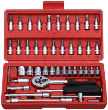 46pcs Wrench Star Torx Socket Tools Set: Comprehensive Mechanics Repair Tool Kit with Torx Bit Adaptor