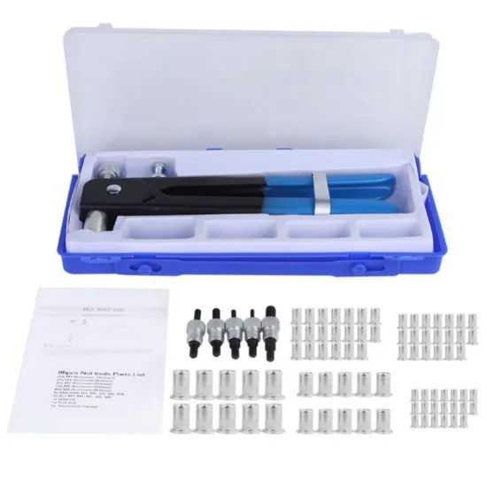 86pcs Blind Rivet Guns Heavy Nut Threaded Insert Hand Riveting Kit M3-M8 Rivet Nuts Nail Guns Household Repair Tools