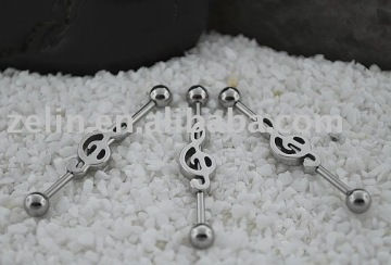 Treble clef industrial barbell